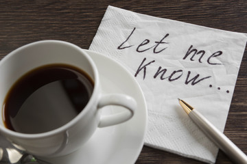 Love confession on napkin