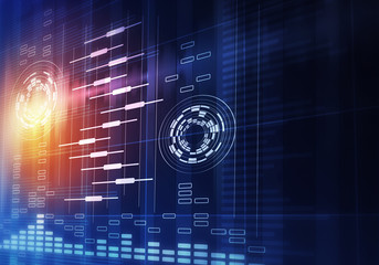 Obraz premium Sound equalizer background . Mixed media