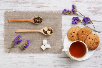 Herbal tea and cookies