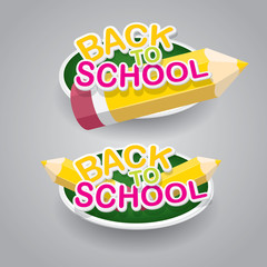 pencil with text Back to school vector background.