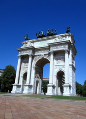 Fototapeta na wymiar Arco della Pace, Sempione, Milano