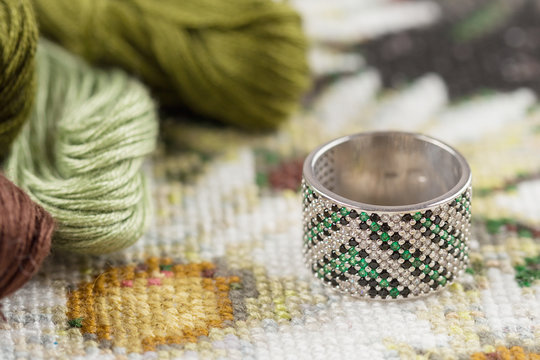 Silver Ring With Green Gemstone