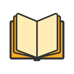 Education open book icon isolated over white. Vector illustration