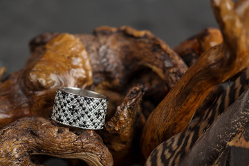 Silver ring with nano gemstones