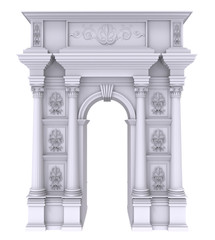 Classic white stone arch with columns