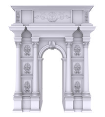 Naklejka premium Classic white stone arch with columns