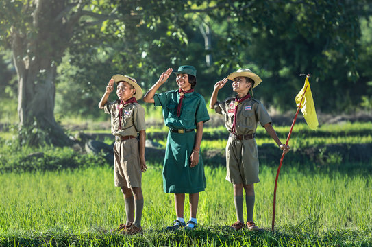 Boy Scout Making An Oath