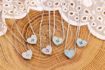 Silver necklaces for bridesmaids