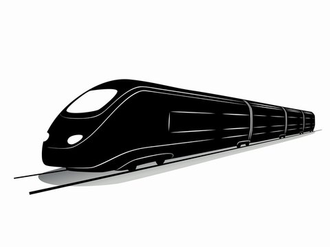 silhouette of train. vector drawing