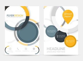 Flyer design with circular pattern. Corporate banner or brochure in A4 size.