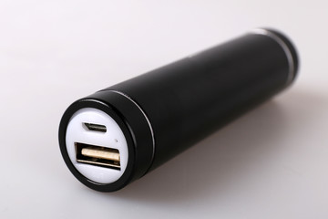 Black power bank for charging mobile devices