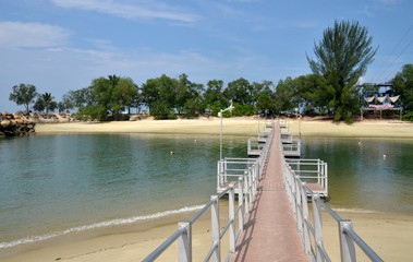 View on Tanjong beach, Sentosa island, Singapore