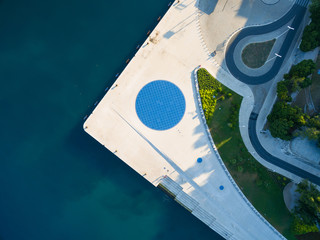 Aerial view of square with a Greeting to the Sun - 22 m diameter circle