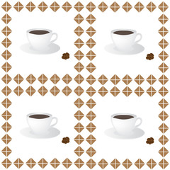 Obraz premium Бесшовный узор чашки кофе