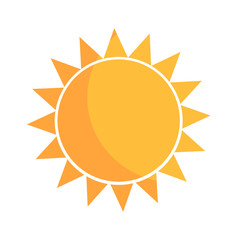 Flat design simple sun icon