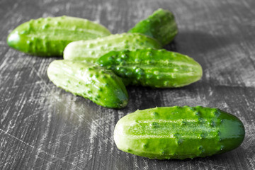 Cucumbers on a grey background