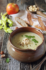 Apple celery cream soup