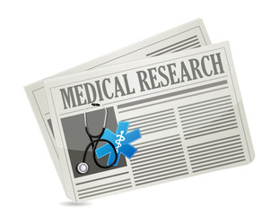 Medical research newsletter isolated sign