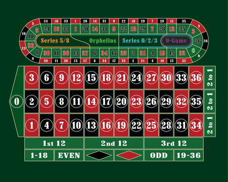 Traditional European Roulette Table vector illustration
