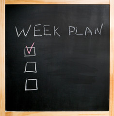 Obraz premium chalk week plan check boxes