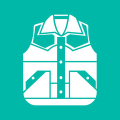 Waistcoat vector sketch icon isolated on background