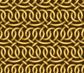 Vector seamless pattern of golden ribbons