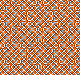 Vector seamless pattern of outlined ribbons