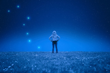 Girl watching the stars. 