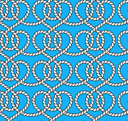 Vector seamless pattern of outlined ropes