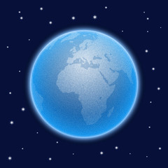 Vector stippled globe. Views of Africa