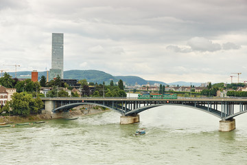 Fototapeta premium The bridge over the river Rhine in Basel .Switzerland...