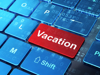 Fototapeta premium Vacation concept: Vacation on computer keyboard background