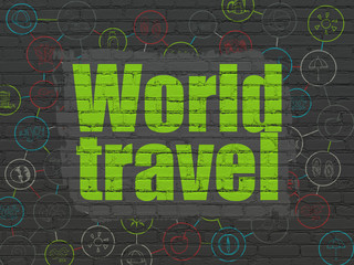 Naklejka premium Travel concept: World Travel on wall background