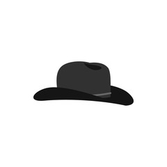 Cowboy hat icon in flat style on a white background