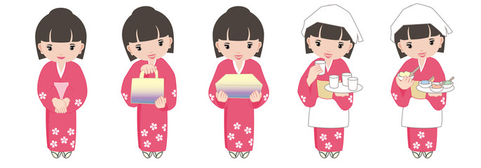 おみやげや 和服女性 セット②