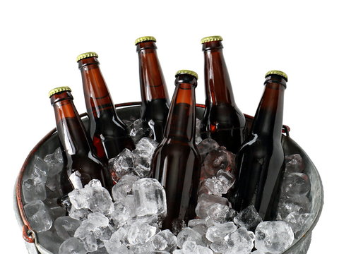 Six Pack of Beer in Ice Bucket