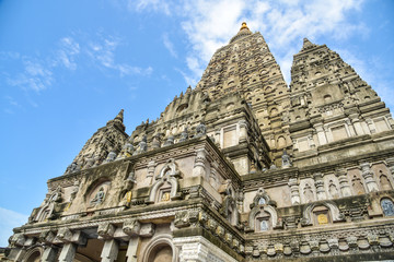 Mahabodhi Temple Complex Under the Blue Sky