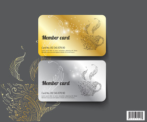 Template design member card. suitable use for coffee business and others.vectro file