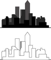 silhouette of city in black 19 - 117910438
