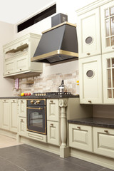 Fototapeta premium Modern kitchen in the new house