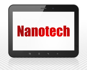 Science concept: Tablet Pc Computer with Nanotech on display