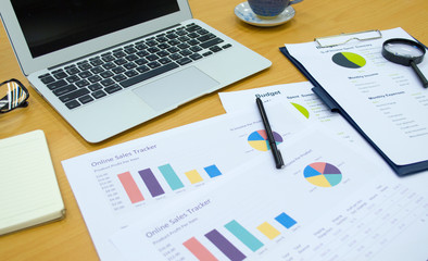 man hands working with laptop,phone,notepad and concept idea.