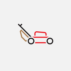 Fototapeta na wymiar lawn mower line icon, outline vector logo illustration, linear pictogram isolated on white