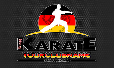 karate logo with real colors national flag