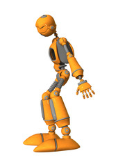 3D Rendering Robot on White