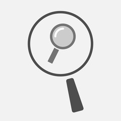 Isolated magnifier icon with a magnifier