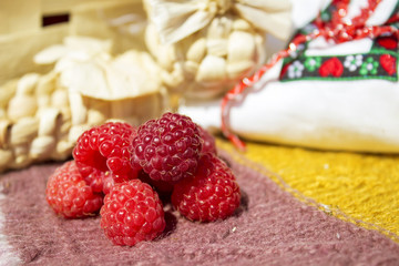 Raspberries in a basket