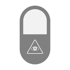 Isolated pill icon with an all seeing eye