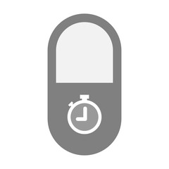 Isolated pill icon with a timer