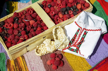 Raspberries in a basket